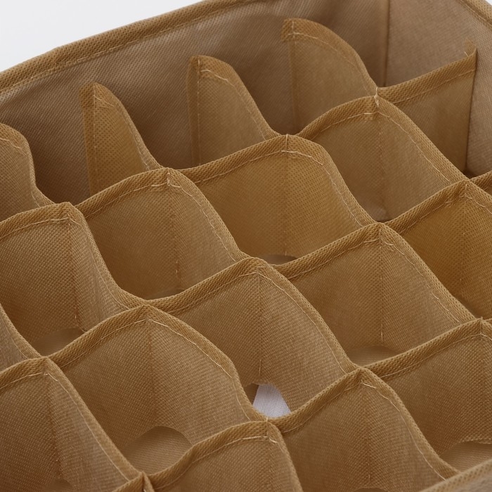 Органайзер для хранения белья Доляна Points, 24 ячейки, 30×30×10 см, цвет бежевый Органайзер для хранения белья Доляна Points, 24 ячейки, 30×30×10 см, цвет бежевый