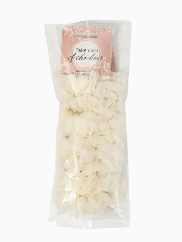 Резинка для волос Резинка для волос "Каприс" (набор 2 шт) 7 см, молочный