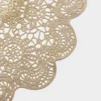 Салфетки сервировочные на стол Доляна &laquo;Лидия&raquo;, d=38 см, 4 шт., золотые