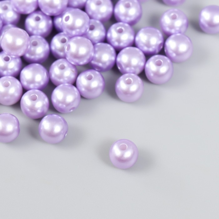 Набор бусин Набор бусин "Рукоделие" пластик, диаметр 8 мм, 25 гр, сиреневый