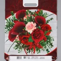 Пакет "Бордовые каллы , полиэтиленовый с вырубной ручкой, 38х47 см, 60 мкм