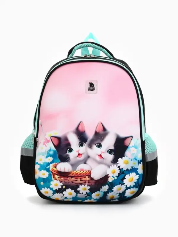 Рюкзак школьный, каркасный, 39&times;30&times;14 см &laquo;Милые котята&raquo;