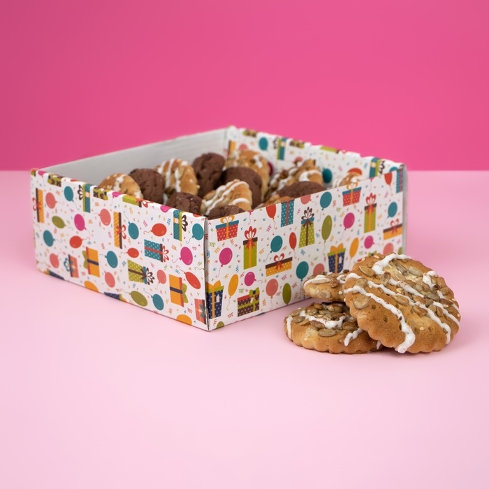 Коробка самосборная, крышка-дно, с окном, Коробка самосборная, крышка-дно, с окном,"Яркий подарок" 14,5 х 14,5 х 6 см