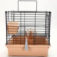 Клетка для грызунов &laquo;Пижон&raquo;, 38&times;27&times;27 см, складная, домик, миска, колесо, бежевая