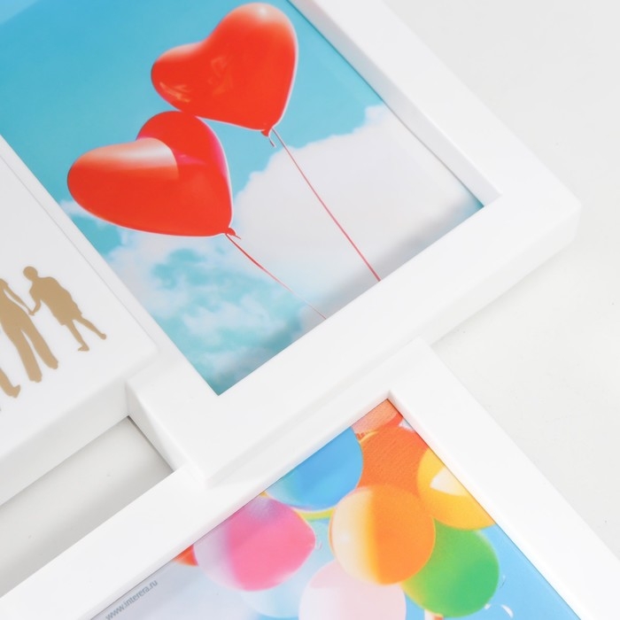 Мультирамка  Мультирамка "СЕМЬЯ" коллаж на 8 фото 10х15 см, белый с золотым