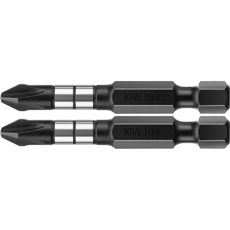 Бита KRAFTOOL Impact Pro PH2, 50мм, тип Е, 2шт/уп (26191-2-50-S2)