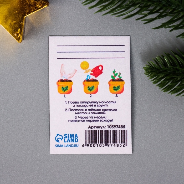 Набор открыток с семенами  Набор открыток с семенами "Вырасти сам" "Волшебство" 5*7см
