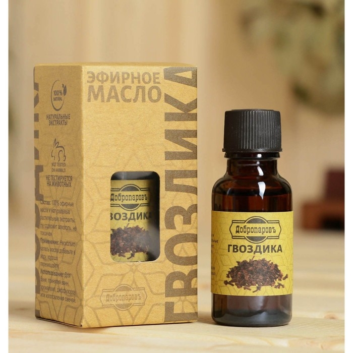 Масло эфирное Масло эфирное "Гвоздика" 20мл, крафт, Добропаровъ