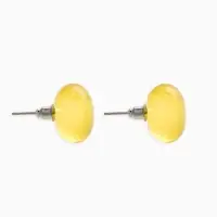 Серьги пластик "Монпансье" круг 1,5см, цвет жёлтый