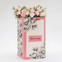 Коробка для цветов с вкладышем, &laquo;От всего сердца&raquo;, с ручками, 20&times;20&times;35 см