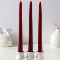 Набор свечей античных 25 см, 3 шт., 58 г, 7 ч, бордовый