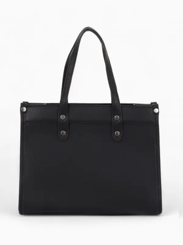 Сумка женская тоут TEXTURA на молнии, с кошельком, 30&times;10&times;24 см, чёрный