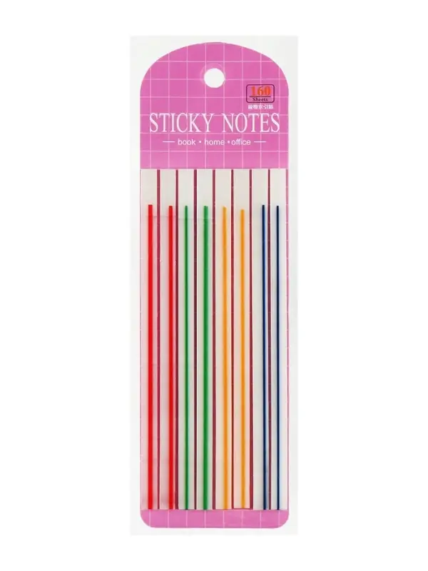 Блок-закладка с липким краем, 8 блоков по 20 штук, флуоресцентная полоска, 140&times;6 мм