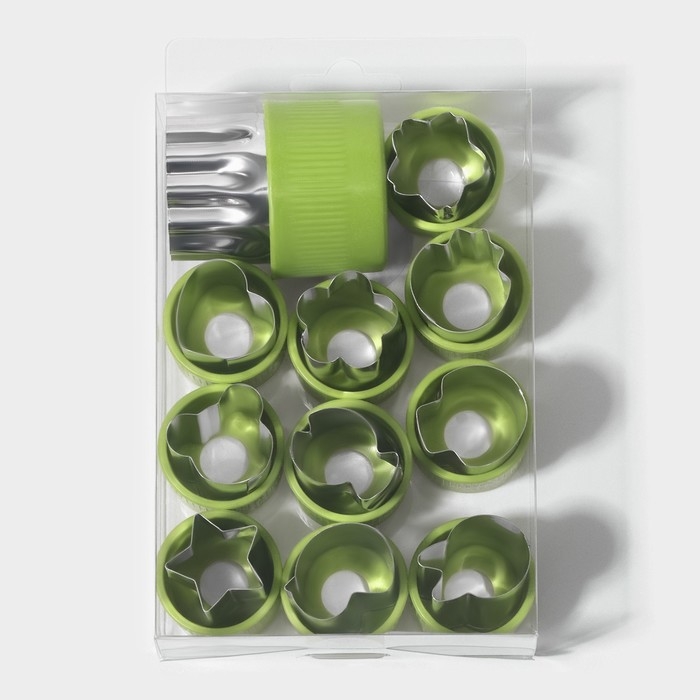 Набор овощерезок Доляна «Вкус», 12 предметов, зелёный Набор овощерезок Доляна «Вкус», 12 предметов, зелёный