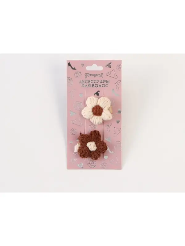 Заколка для волос «Цветы» 2 шт, Принцессы