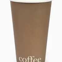 Стакан одноразовый бумажный для кофе "Кофе карамель", бежевый 400 мл