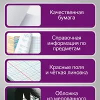 Набор предметных тетрадей Calligrata TOP &laquo;Аниме&raquo;, 10 предметов, 48 листов, со справочным материалом, обложка из мелованного картона