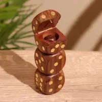 Кубики игральные в шкатулке, 12&times;4&times;4 см, дерево шишам