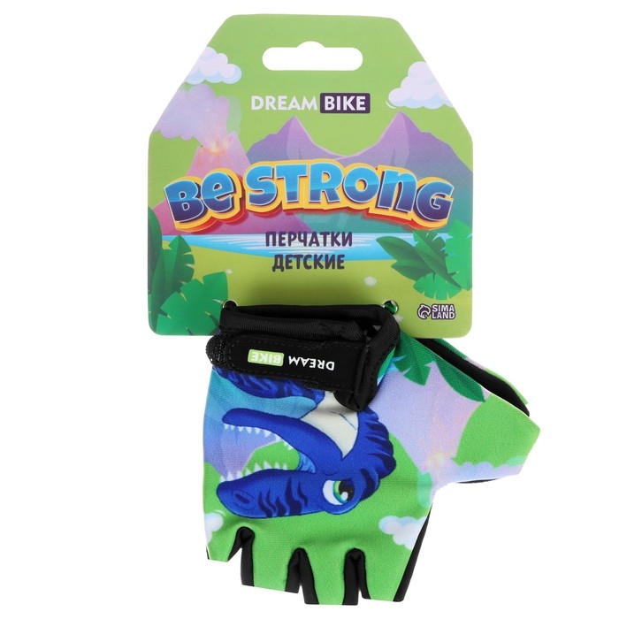 Перчатки велосипедные Dream Bike «Динозавр», детские, р. XS Перчатки велосипедные Dream Bike «Динозавр», детские, р. XS