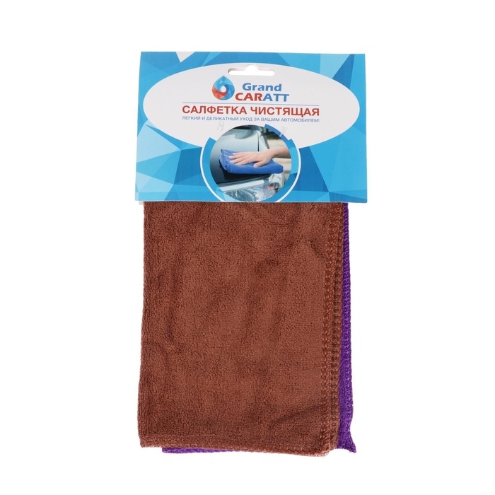 Тряпка для мытья авто, Grand Caratt, микрофибра, 350 г/м², 25×25 см, набор 2 шт