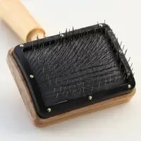 Щетка - пуходёрка &laquo;Премиум&raquo;, основание 80&times;60 мм, без капель, для длинношерстных животных, дерево