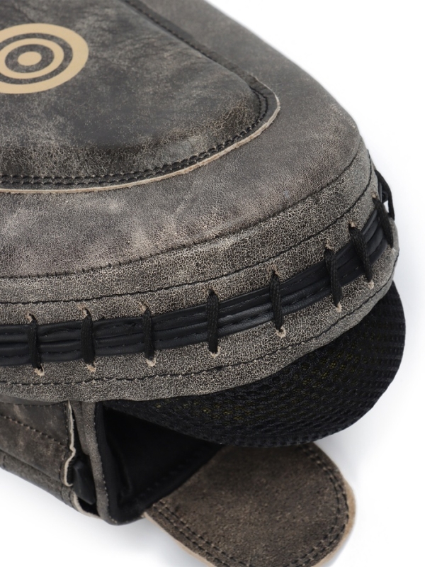 Лапы боксёрские изогнутые FIGHT EMPIRE, VINTAGE, натуральная кожа, ретро-серые, пара