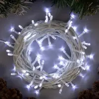 Гирлянда &laquo;Нить&raquo; 10 м, IP20, белая нить, 100 LED, 8 режимов, 220 В, свечение белое