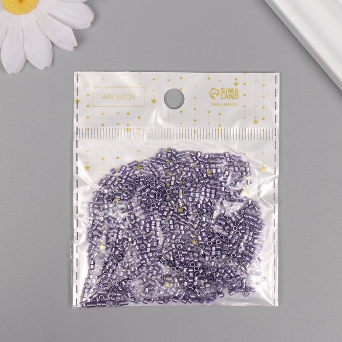 Бисер стекло 11/0  Бисер стекло 11/0 "Цилиндр. Сиреневый глянец" 10 гр