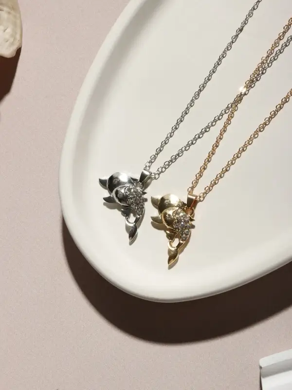 Кулон на цепочке &laquo;Дельфины в паре&raquo;, МИКС, L=40 см