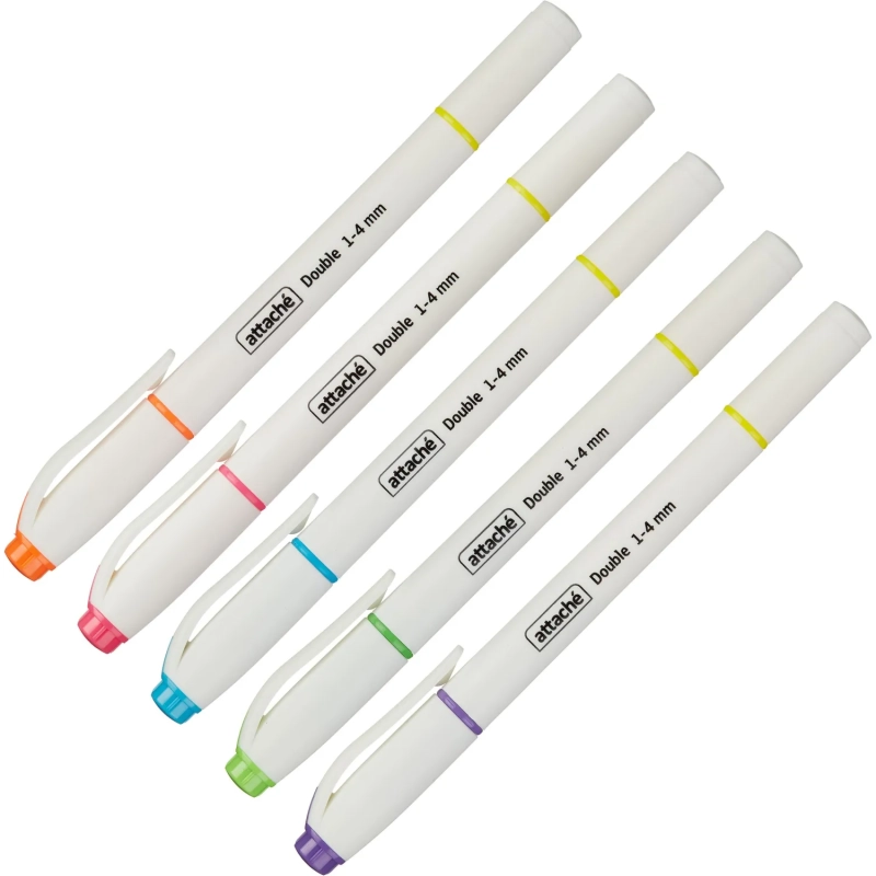 Набор текстовыделителей Attache Double 1-4 мм наб 6 цв 5 маркеров