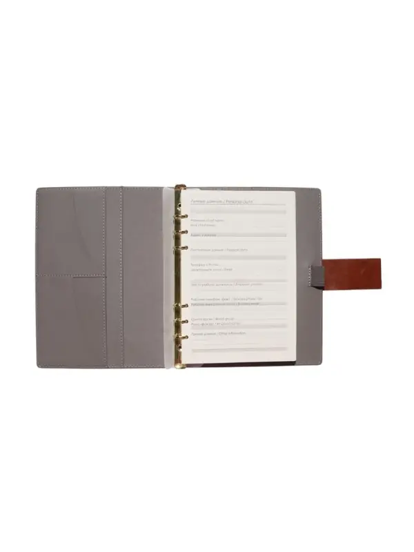 Органайзер на кольцах, А5, с хлястиком, 80л, линия, к/зам, Коричневый Органайзер на кольцах, А5, с хлястиком, 80л, линия, к/зам, Коричневый