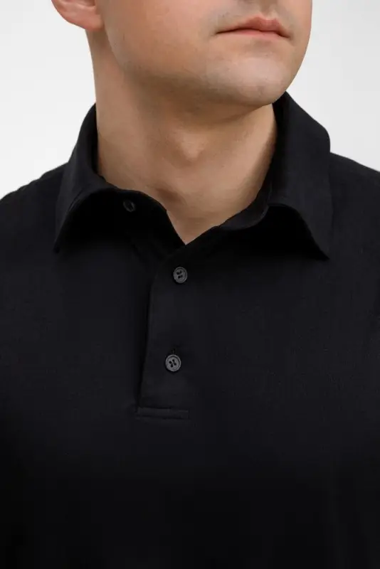 Рубашка поло унисекс Senti, черная, размер S Рубашка поло унисекс Senti, черная, размер S