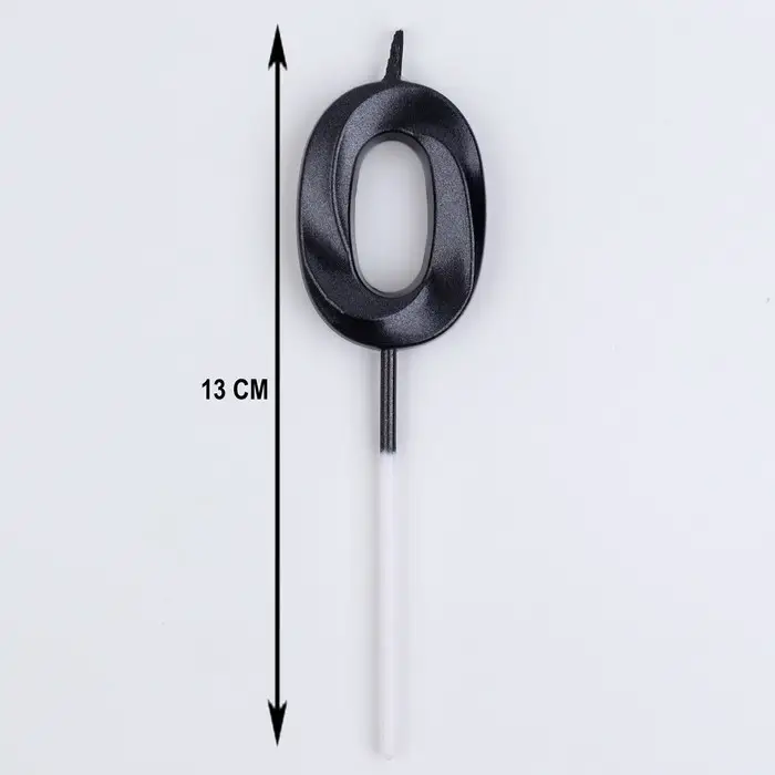 Свеча в торт на шпажке «Цифра 0», черная, 5 см Свеча в торт на шпажке «Цифра 0», черная, 5 см