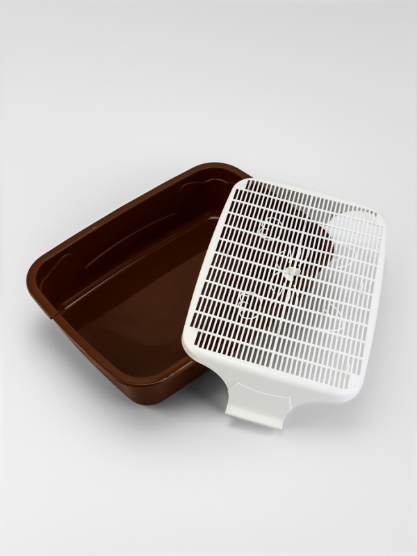 Туалет с сеткой, 44х33х11,5 см, коричневй/белый