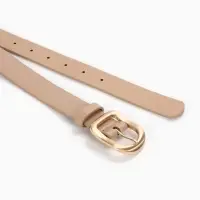 Ремень женский, 2.7&times;105 см, золотистая пряжка, 1 прокол, бежевый