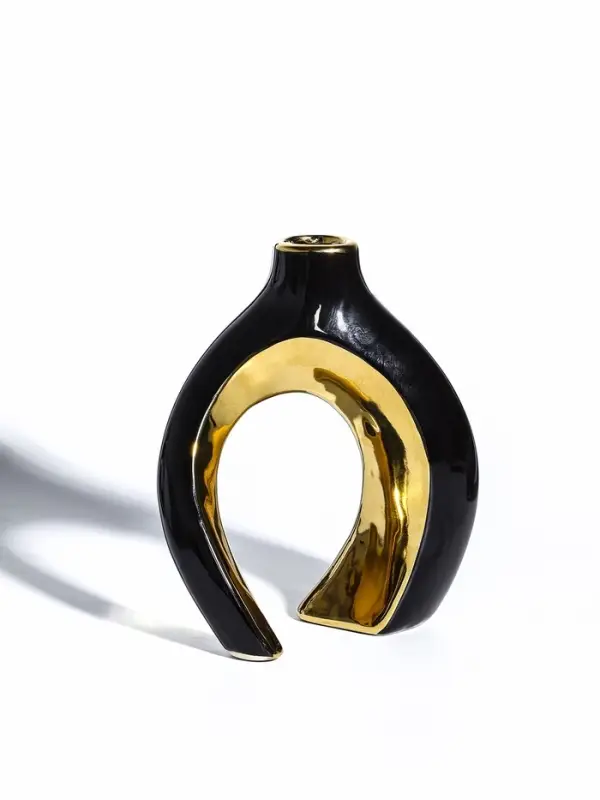 Ваза керамика настольная Ваза керамика настольная "Лари" (набор 2 шт) 22х20 d-4 см, чёрный