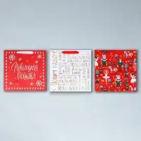 Набор пакетов подарочных &laquo;Снежного Нового года&raquo;, 3 шт., 30&times;30&times;12 см