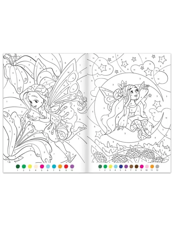 Раскраска по номерам &laquo;Прекрасные феи&raquo;, 16 стр., формат А4