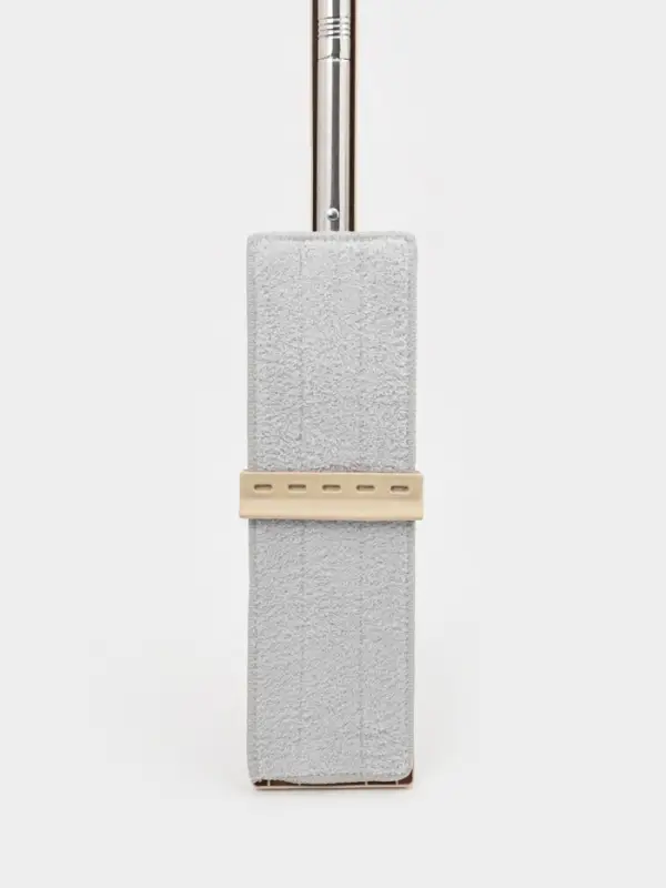 Швабра для мытья пола с вертикальным отжимом Доляна, 35&times;14&times;125 см, стальная ручка, микрофибра, дополнительная насадка