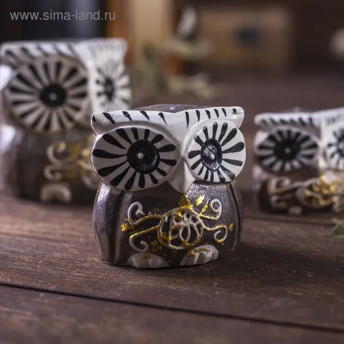 Сувенирный набор дерево Сувенирный набор дерево "Совы с узором" 6х14х7 см