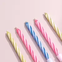 Свечи для торта «Спираль», незадуваемые, 10 шт., 10 подставок