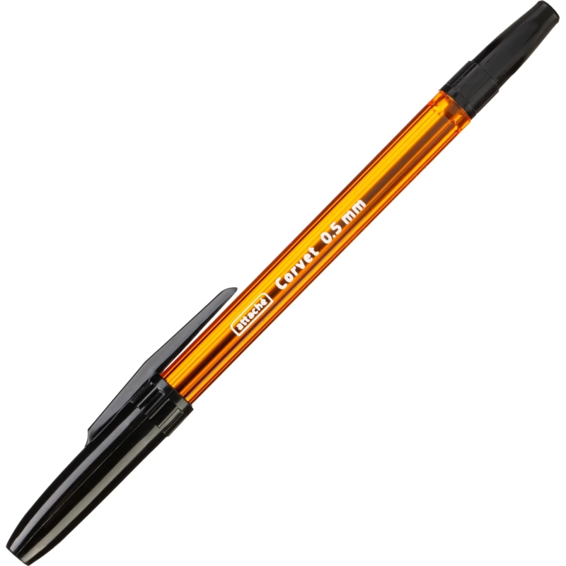 Ручка шариковая неавтомат. Attache Corvet масл,черн,0,5мм,оран,Россия