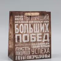 Пакет подарочный ламинированный, упаковка, &laquo;Больших побед&raquo;, ML 23&times;27&times;8 см