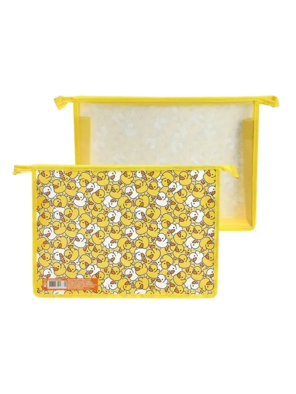 Папка для тетрадей А4 &laquo;Уточки&raquo;, молния сверху