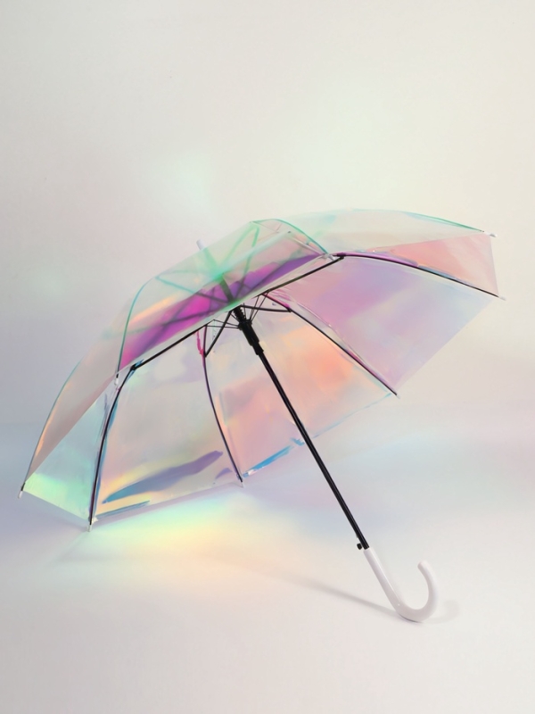 Зонт-трость п/авт R50/58 8сп ПВХ ГОЛОГРАФИЯ ручка-крюк Зонт-трость п/авт R50/58 8сп ПВХ ГОЛОГРАФИЯ ручка-крюк