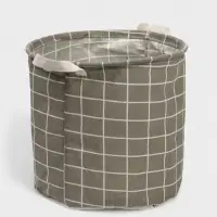 Корзина для белья Доляна &laquo;Клетка&raquo;, 30&times;30&times;30 см, серая