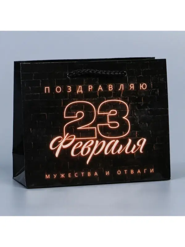 Пакет подарочный ламинированный, упаковка, &laquo;С 23 февраля&raquo;, S 12&times;15&times;5.5 см