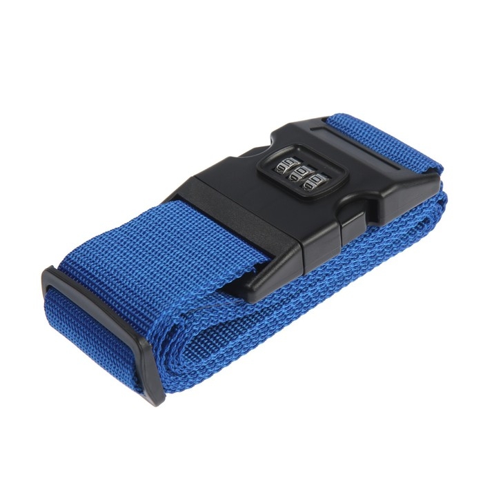 Ремень для чемодана или сумки с кодовым замком ТУНДРА, цвет синий Ремень для чемодана или сумки с кодовым замком ТУНДРА, цвет синий