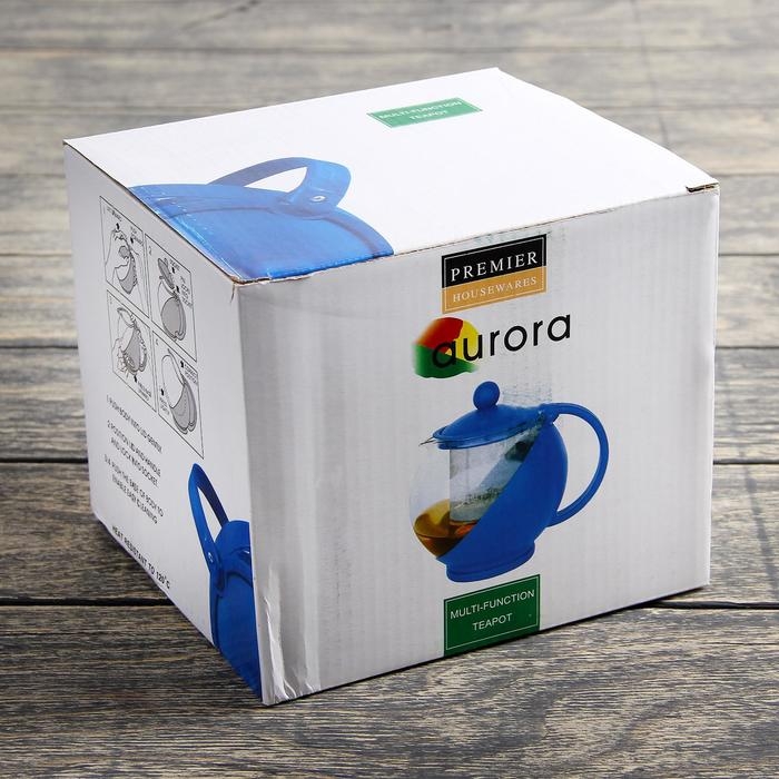 Чайник стеклянный заварочный «Забота», 1,25 л, с металлическим ситом, цвет МИКС Чайник стеклянный заварочный «Забота», 1,25 л, с металлическим ситом, цвет МИКС