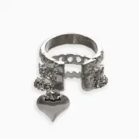 Серьга кафф &laquo;Стиль. Сердце&raquo;, белые в серебре
